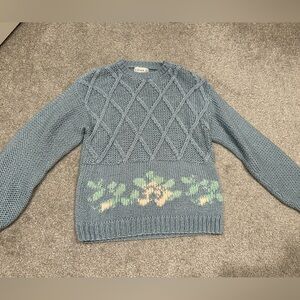 Evian II Handknitted Floral Sweater, Sz M